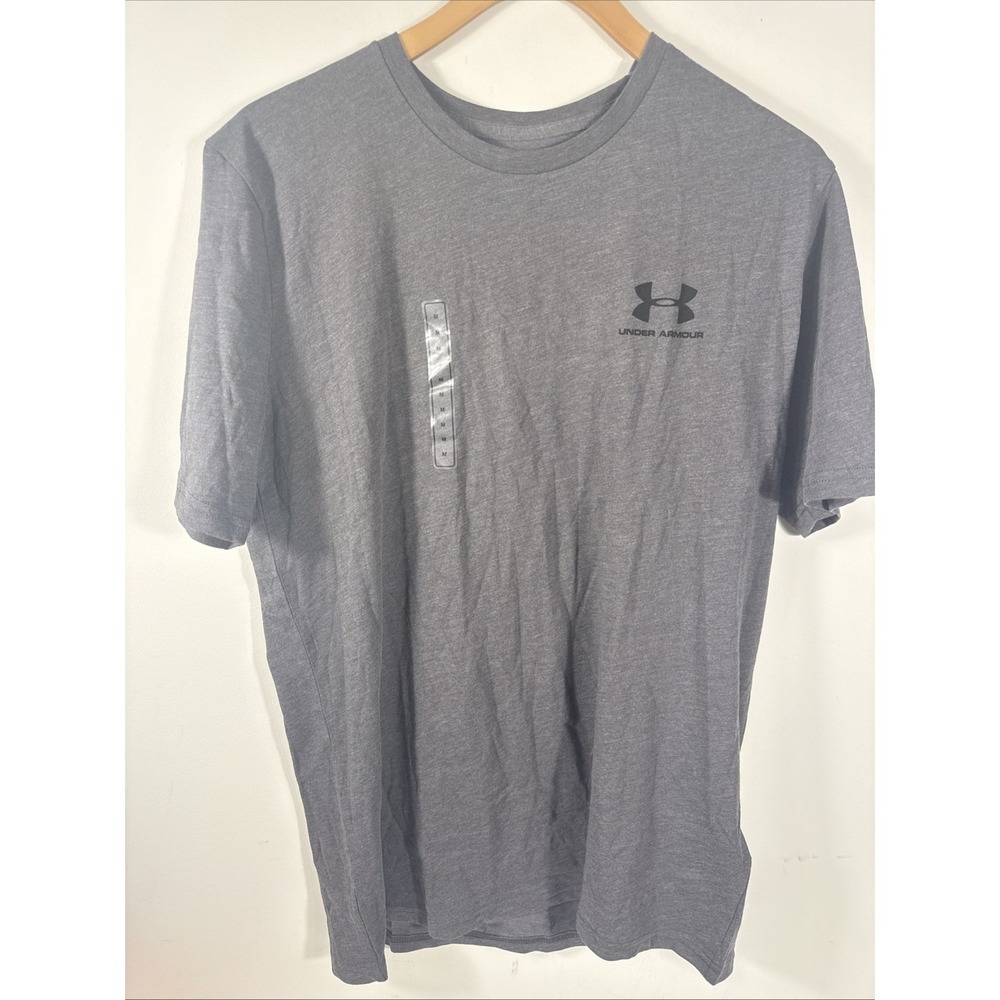 NEW Under Armour Men's M Gray Sportstyle Left Chest Logo Short Sleeve #1326799